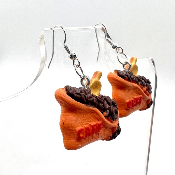 Coffee Earrings - Barista Earrings - Coffee Bean Earrings - Cafe Earrings - Picture 2 of 10